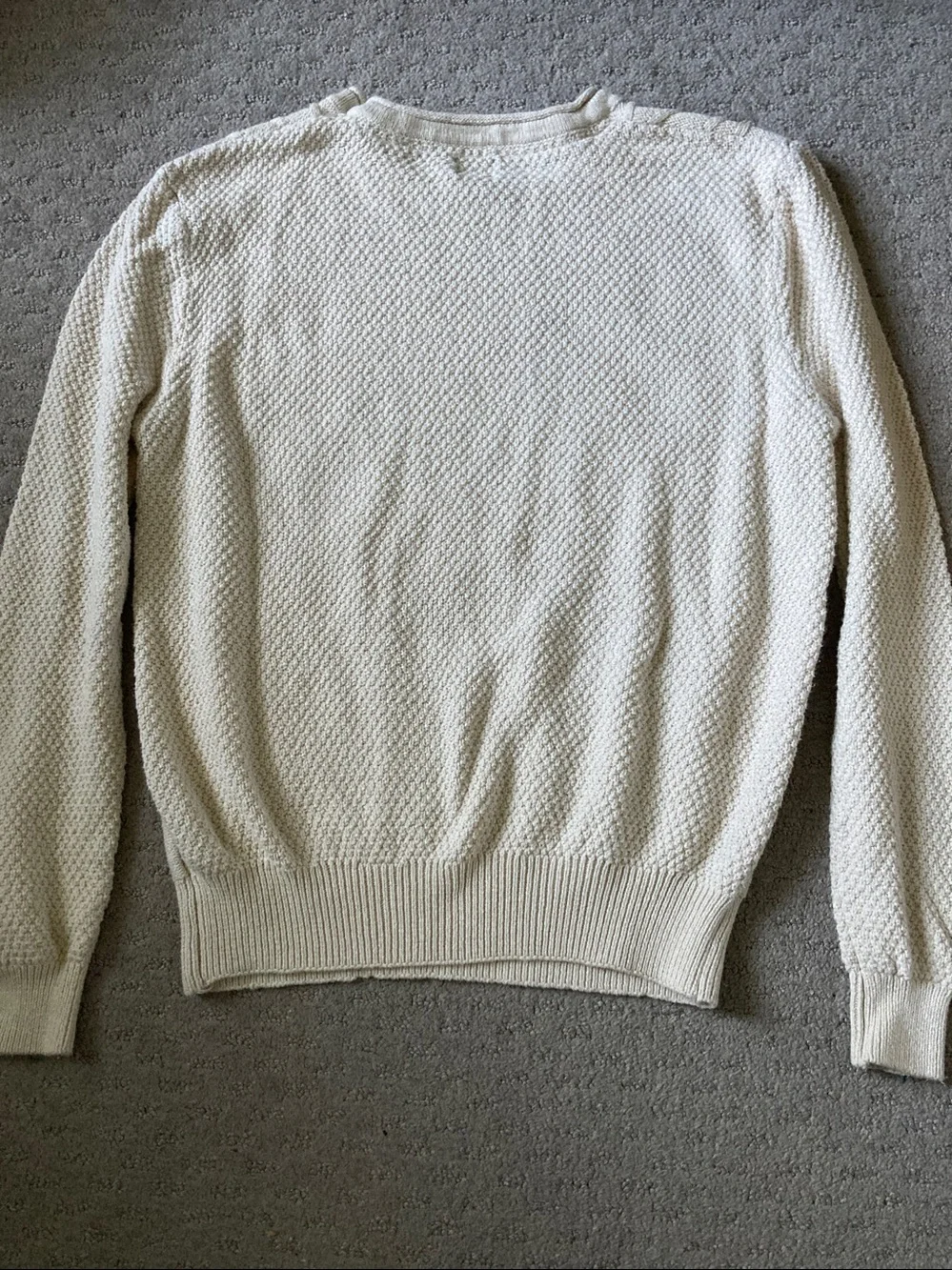 7 Diamonds cream Nomad crew-neck sweater, Sz Large